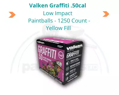 Valken Graffiti .50cal Paintballs - 1250 Count - Yellow Fill