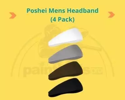 Poshei Mens Headband (4 Pack), Mens Sweatband & Sports Headband for Running, Cycling, Yoga, Basketball